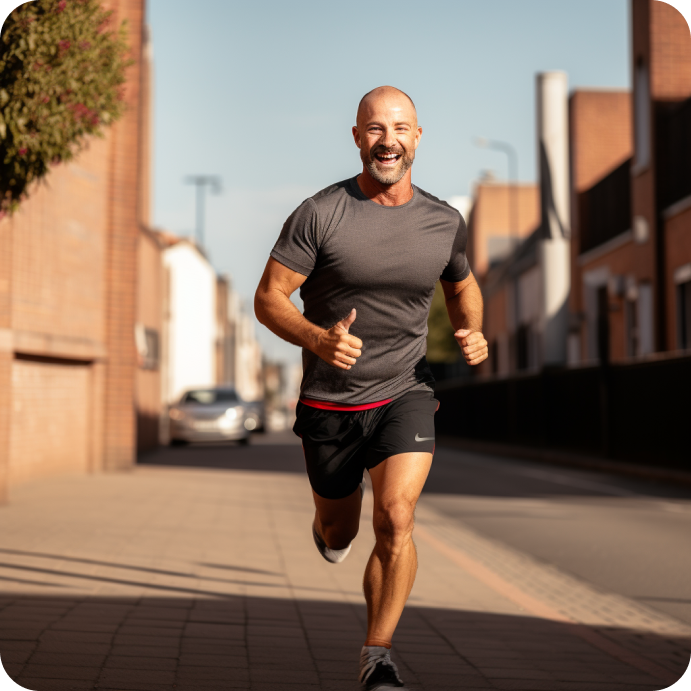 a happy man using zeep clarity pixie